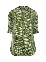 Yours Curve Green Half Placket Jersey Shirt - Image 5 of 5