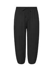 Yours Curve Black Crinkle Barrel Trousers - Image 5 of 6