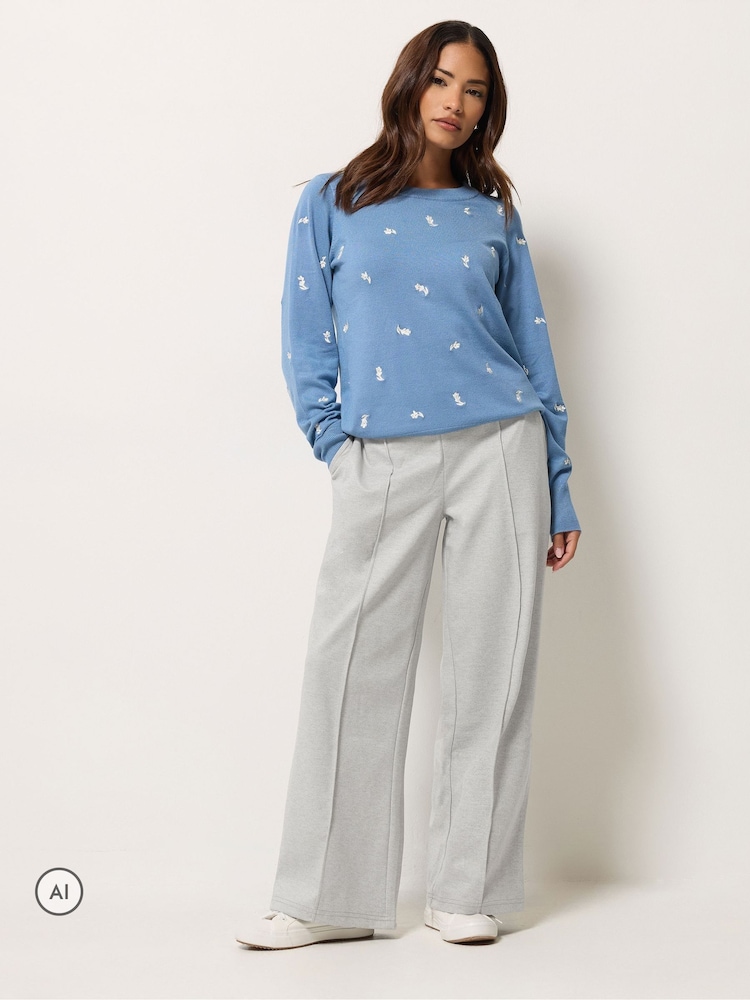 M&Co Grey Petite Pintuck Wide Leg Trousers - Image 2 of 6
