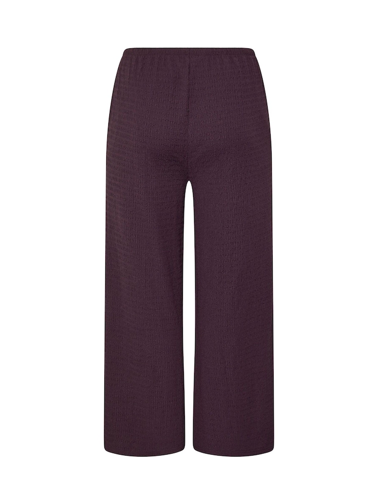 Yours Curve Purple Textured Wide Leg Trousers - Image 6 of 6 Yours Curve Purple Textured Wide Leg Trousers - Image 6 of 6