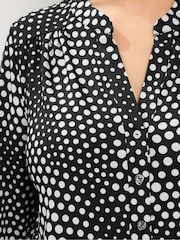 Yours Curve Black Half Placket Jersey Shirt - Image 4 of 5