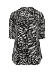 Yours Curve Black Half Placket Jersey Shirt - Image 5 of 5