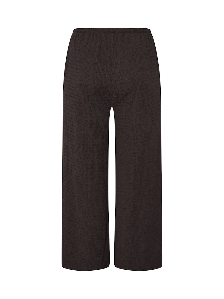 Yours Curve Brown Textured Wide Leg Trousers - Image 6 of 6 Yours Curve Brown Textured Wide Leg Trousers - Image 6 of 6
