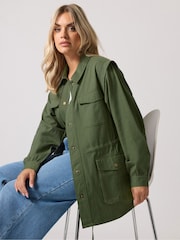Yours Curve Green Carpenter Jacket - Image 3 of 6