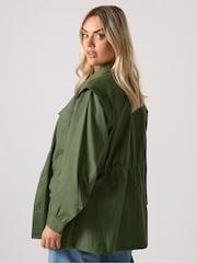 Yours Curve Green Carpenter Jacket - Image 4 of 6
