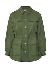 Yours Curve Green Carpenter Jacket - Image 5 of 6