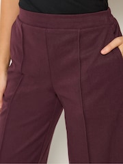 M&Co Purple Petite Pintuck Wide Leg Trousers - Image 4 of 6