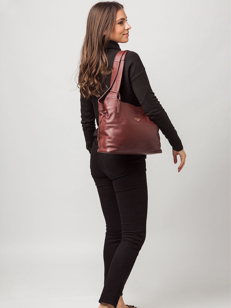 Cultured London Boston Leather 100% Cotton Shoulder Bag - Image 1 of 6