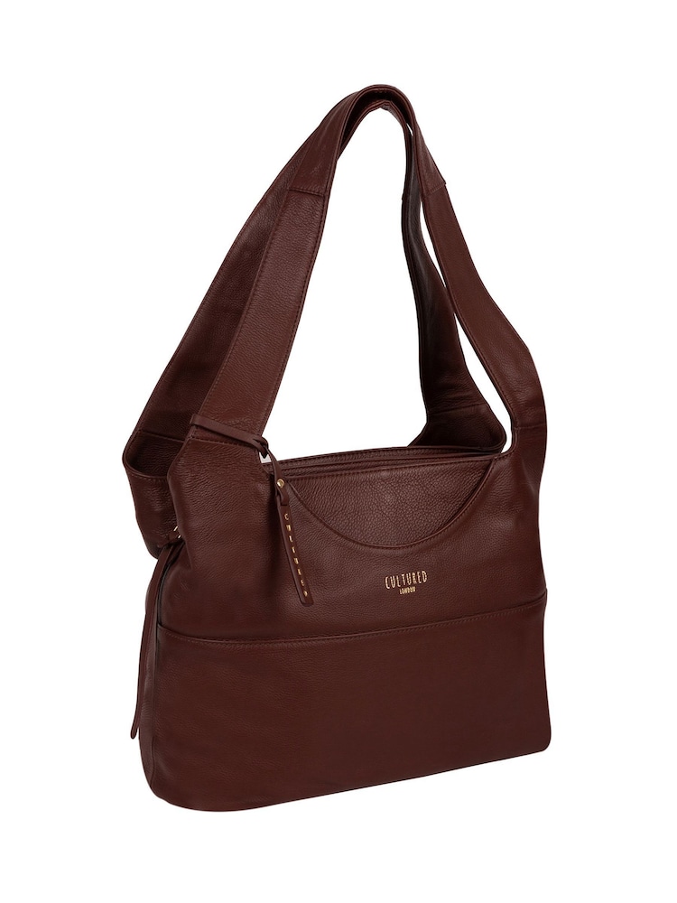Cultured London Boston Leather 100% Cotton Shoulder Bag - Image 4 of 6