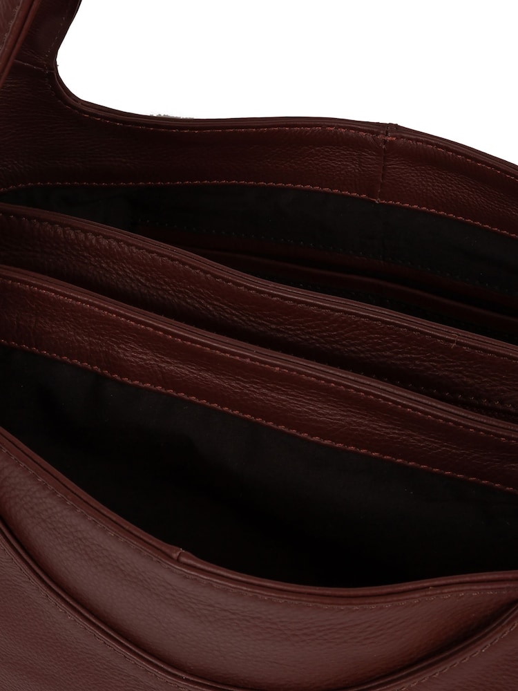 Cultured London Boston Leather 100% Cotton Shoulder Bag - Image 6 of 6