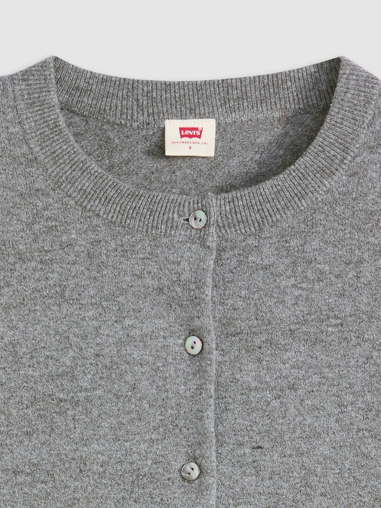 Levi's® Grey Supersoft Crewneck Cardigan - Image 5 of 5