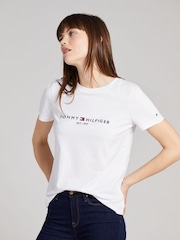 Tommy Hilfiger White Heritage Logo T-Shirt - Image 1 of 5