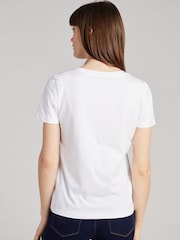 Tommy Hilfiger White Heritage Logo T-Shirt - Image 4 of 5