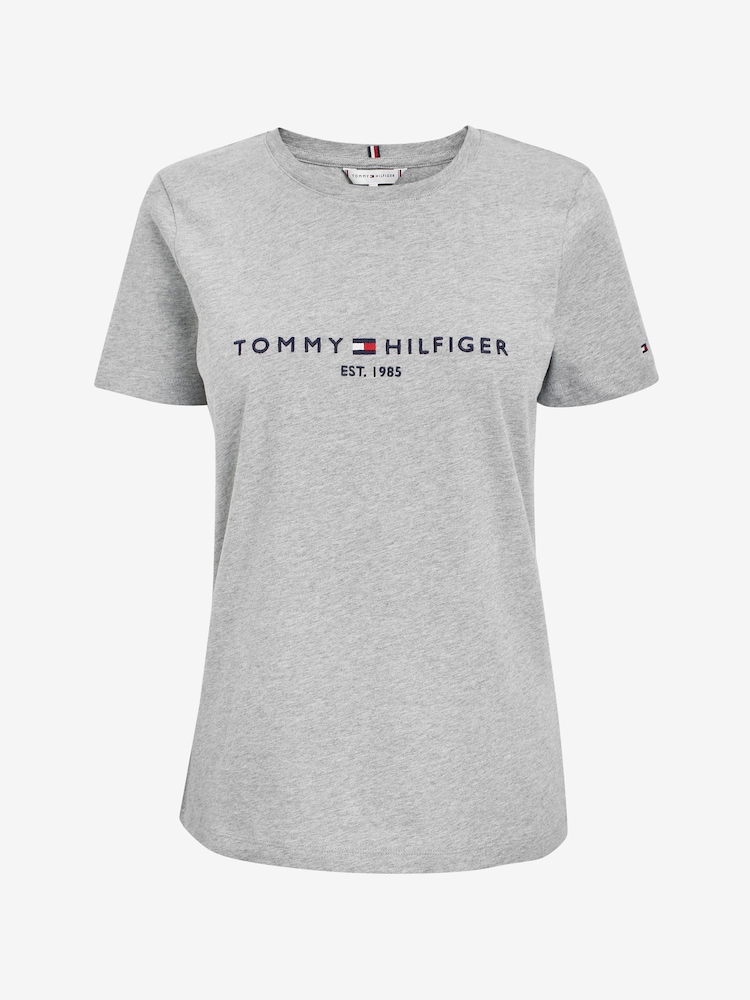 Серый - Классическая футболка с логотипом Tommy Hilfiger - Image 4 of 4