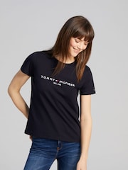 Синий - Классическая футболка с логотипом Tommy Hilfiger - Image 1 of 5