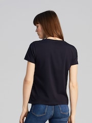 Синий - Классическая футболка с логотипом Tommy Hilfiger - Image 3 of 5