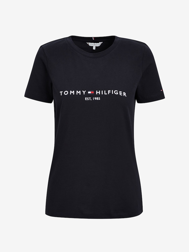 Синий - Классическая футболка с логотипом Tommy Hilfiger - Image 5 of 5