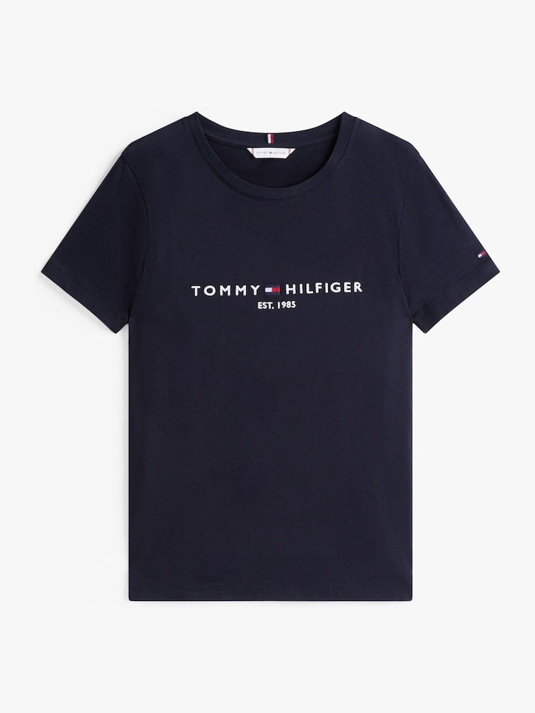 Tommy Hilfiger Blue Heritage Logo T-Shirt - Image 9 of 9