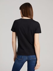 Черный - Классическая футболка с логотипом Tommy Hilfiger - Image 2 of 3