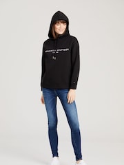 Schwarz - Tommy Hilfiger Heritage Logo Hoodie - Bild 1 von 7