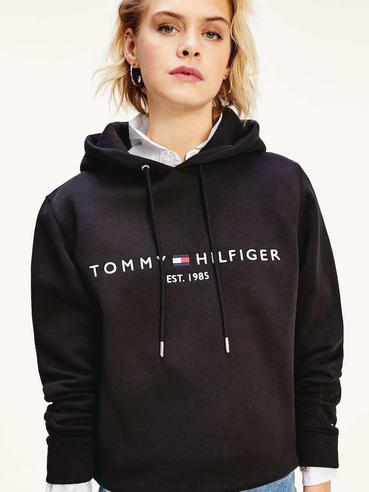 Noir - Tommy Hilfiger Heritage Logo Sweat-shirt à capuche - Image 6 of 7