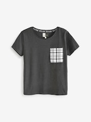 Grey/White Check Cotton Short Set Pyjamas - Image 4 of 6