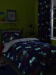 Bedlam Blue Glow In The Dark Game Duvet Cover and Pillowcase Set - Image 2 of 4