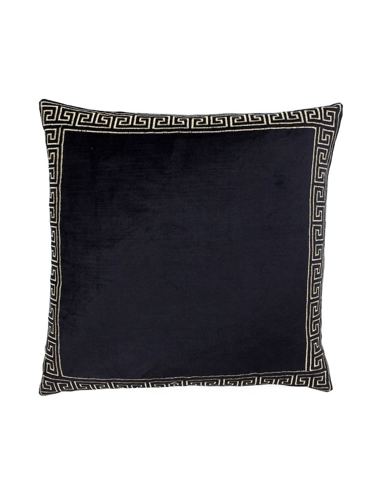 Riva Paoletti Black/Gold Apollo Embroidered Polyester Filled Cushion - Image 1 of 3