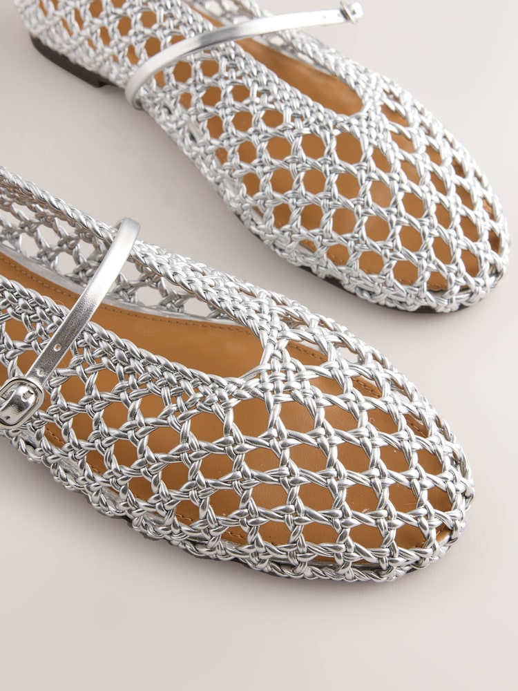 Silver Forever Comfort® Weave Mary Jane Shoes - Image 6 of 6 Silver Forever Comfort® Weave Mary Jane Shoes - Image 6 of 6