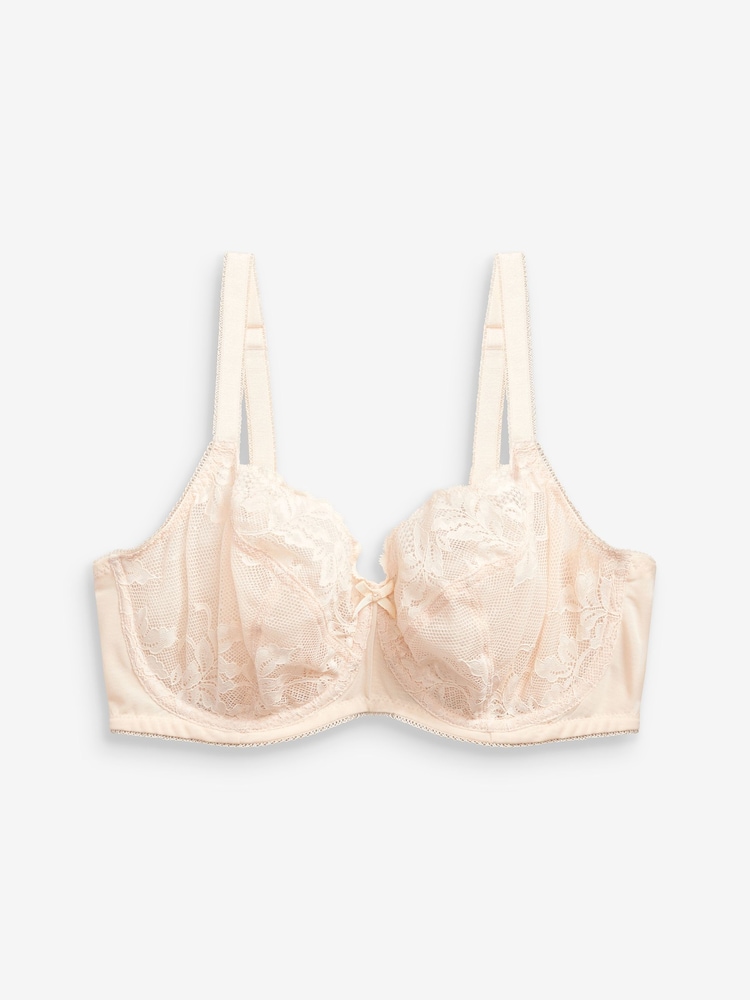 Black/White/Praline Nude Non Pad Balcony DD+ Lace Bras 3 Pack - Image 5 of 7