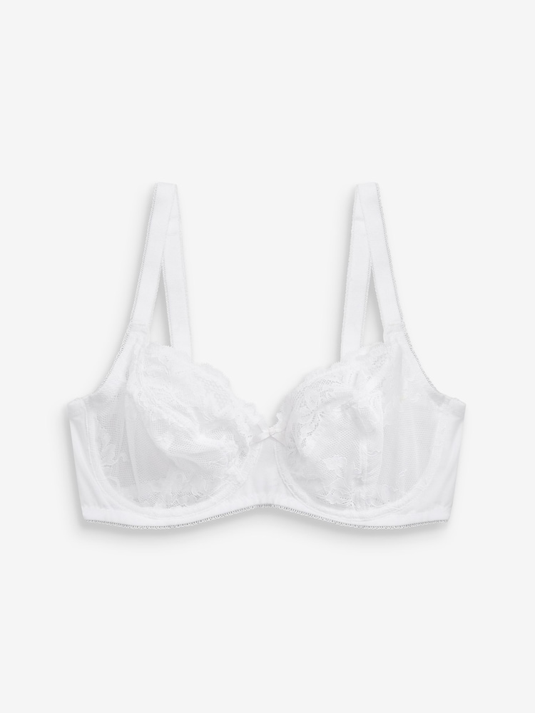 Black/White/Praline Nude Non Pad Balcony DD+ Lace Bras 3 Pack - Image 7 of 7