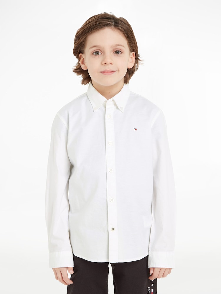 Tommy Hilfiger White Stretch Oxford Shirt - Image 1 of 6