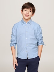 Tommy Hilfiger Blue Stretch Oxford Shirt - Image 1 of 7