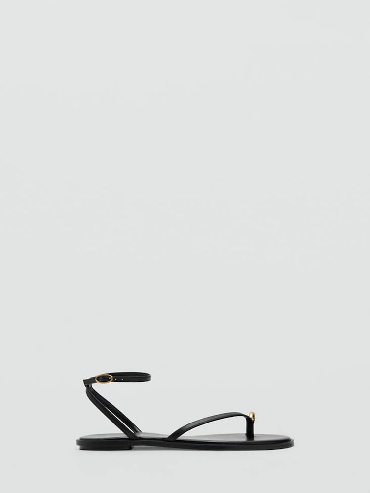Mango Black Strappy Sandals - Image 1 of 4 Mango Black Strappy Sandals - Image 1 of 4