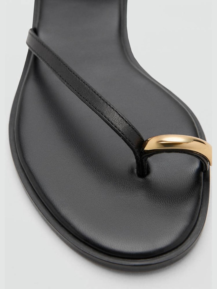 Mango Black Strappy Sandals - Image 4 of 4 Mango Black Strappy Sandals - Image 4 of 4