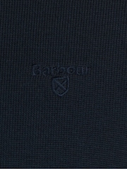 Barbour® Navy Blue Mens 100% Cotton Pima Crew Neck Jumper - Image 6 of 6
