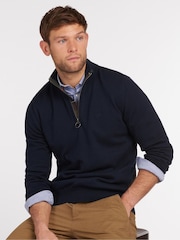 Barbour® Navy 100% Cotton Quarter Zip Jumper - Image 4 of 8