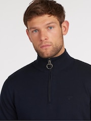 Barbour® Navy 100% Cotton Quarter Zip Jumper - Image 5 of 8