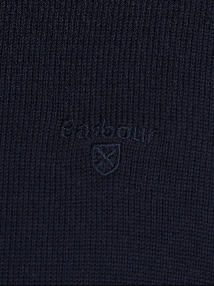 Barbour® Navy 100% Cotton Quarter Zip Jumper - Image 8 of 8