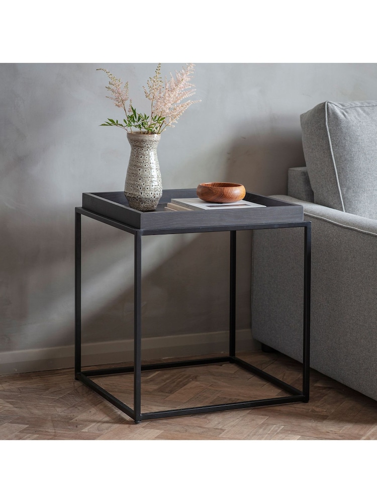 Gallery Home Black Mere Tray Side Table - Image 1 of 3