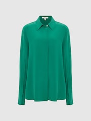 Reiss Green Kia Silk Shirt - Image 2 of 7