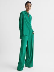 Reiss Green Kia Silk Shirt - Image 3 of 7