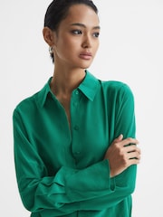 Reiss Green Kia Silk Shirt - Image 4 of 7