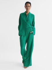 Reiss Green Kia Silk Shirt - Image 7 of 7