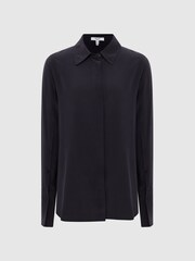 Reiss Navy Kia Silk Shirt - Image 2 of 7