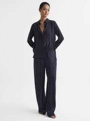 Reiss Navy Kia Silk Shirt - Image 6 of 7