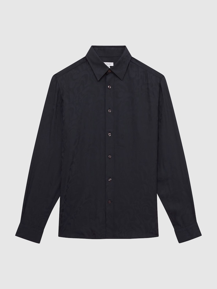 Reiss Navy Jack Jacquard Shirt - Image 2 of 6