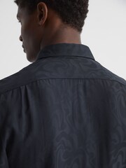 Reiss Navy Jack Jacquard Shirt - Image 4 of 6