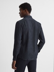 Reiss Navy Jack Jacquard Shirt - Image 5 of 6