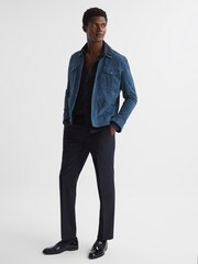 Reiss Navy Jack Jacquard Shirt - Image 6 of 6